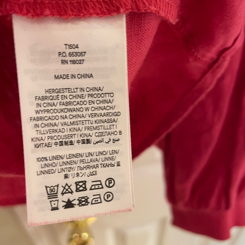 Boden Alice Linen Blouse in‎ color Rethink Pink size 6 **has flaw - Picture 4 of 5